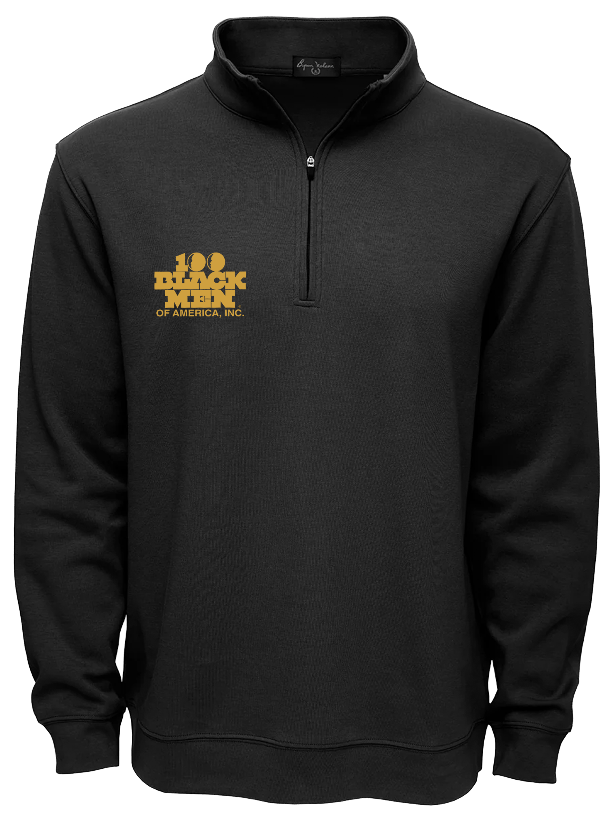 100 Black Men Leadership Quarter Zip — Black with Gold Logo